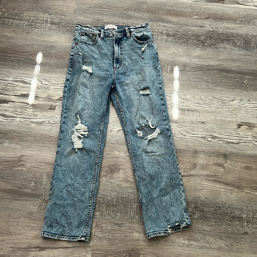 Abercrombie & Fitch ultra high rise ankle straight jeans